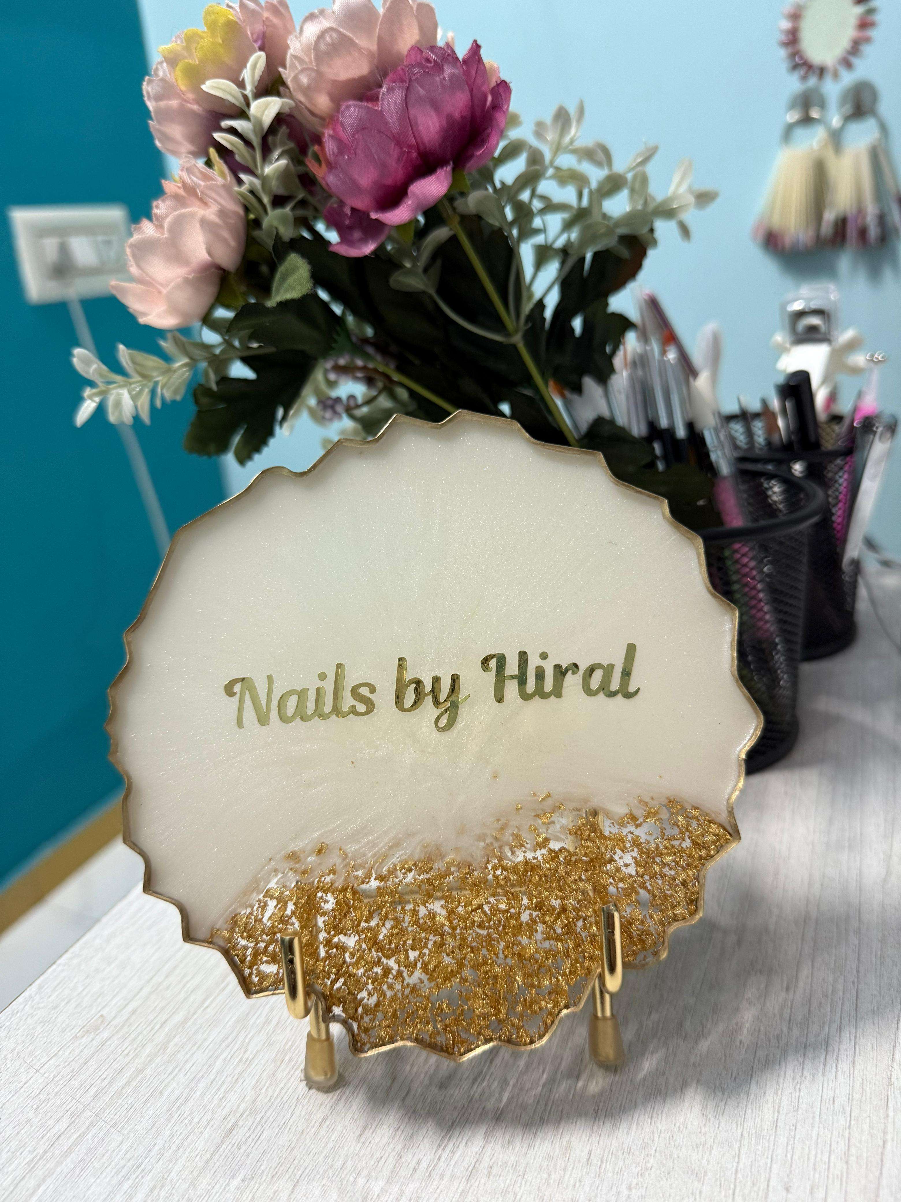 White & Gold Nameplate with Acrylic Letters